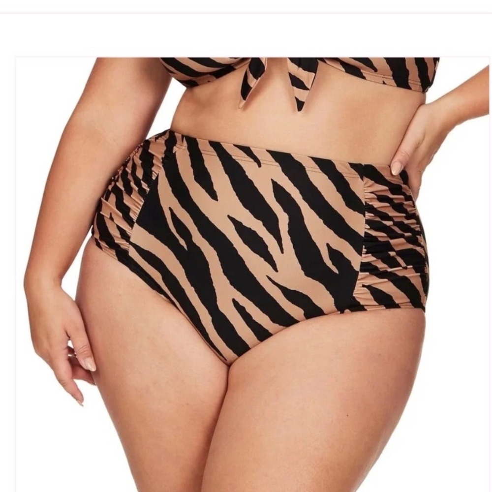 Artesands Botticelli High Waist Swim Pant Bengalay Animal Print Bikini NWT US 8